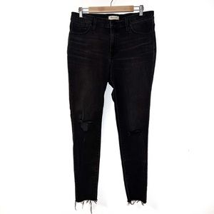 Madewell 9" Mid-Rise Skinny Jeans in Black Sea